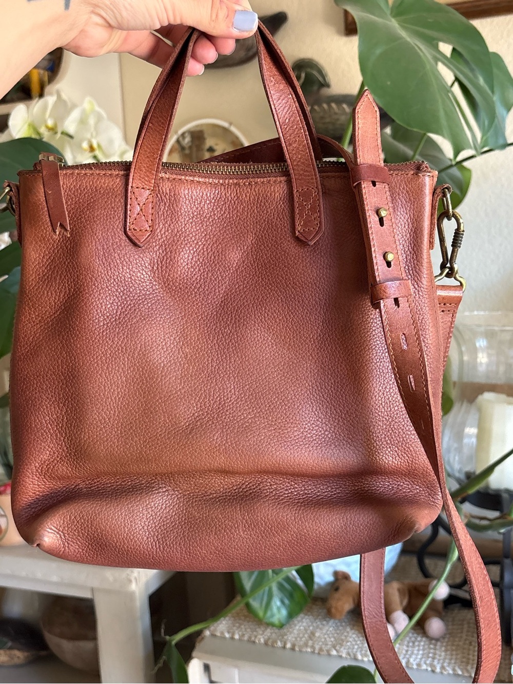 MADEWELL Leather Crossbody Bag Brown Neutral Casual